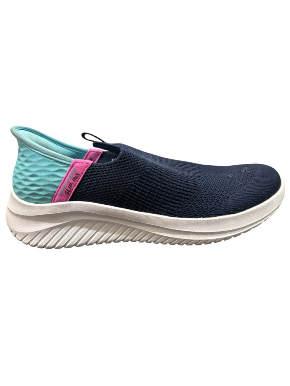 Skechers Ultra Flex 3.0 Slip-On Sneakers - Navy, pink, teal